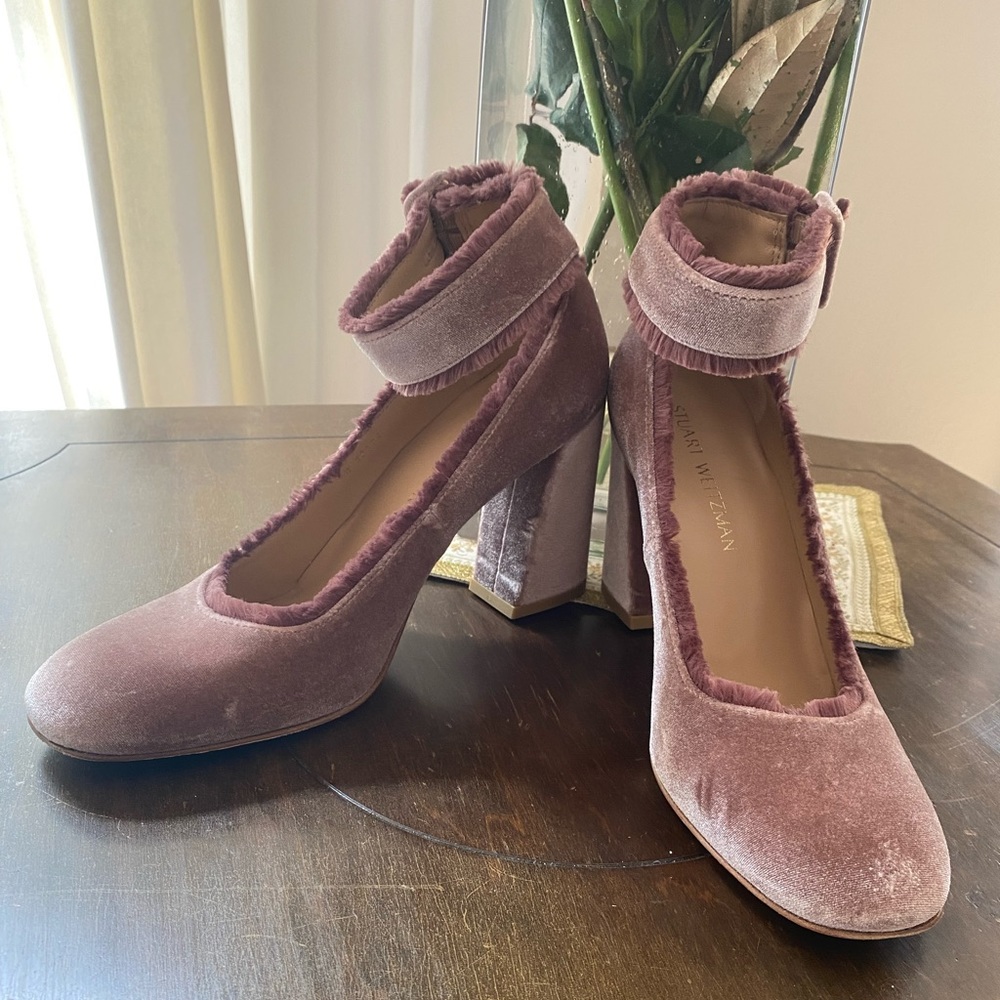 Stuart Weitzman Rose Pink Block Heel